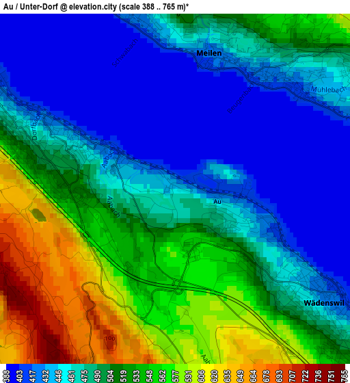 Au / Unter-Dorf elevation map