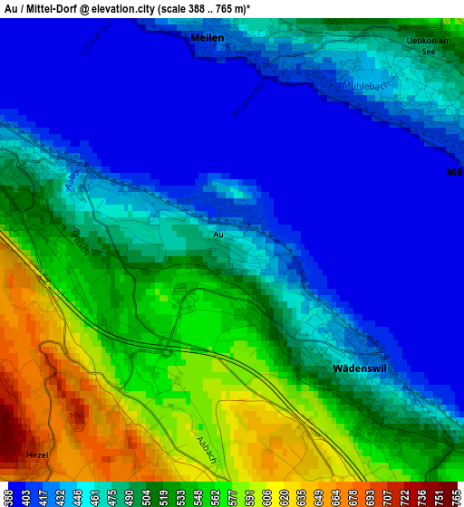 Au / Mittel-Dorf elevation map