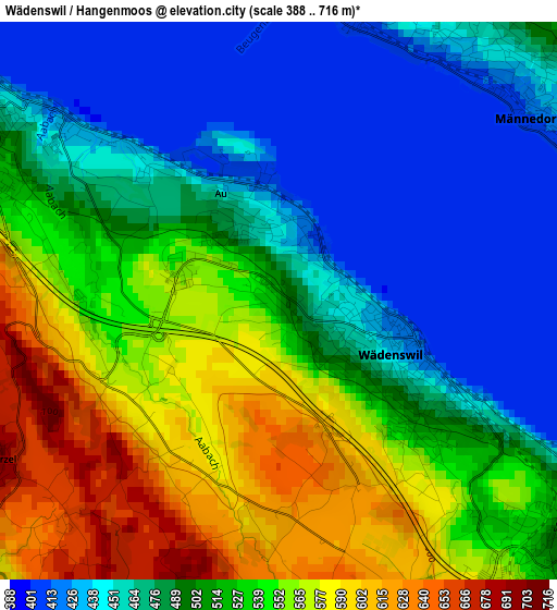 Wädenswil / Hangenmoos elevation map