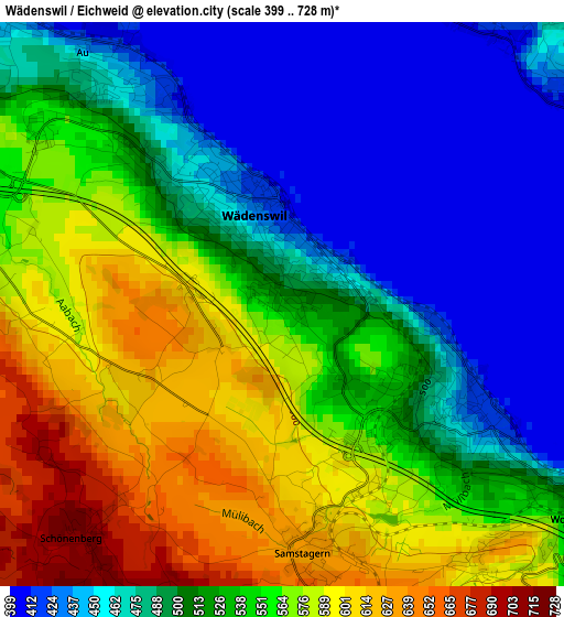 Wädenswil / Eichweid elevation map