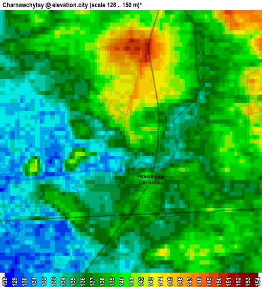 Charnawchytsy elevation map