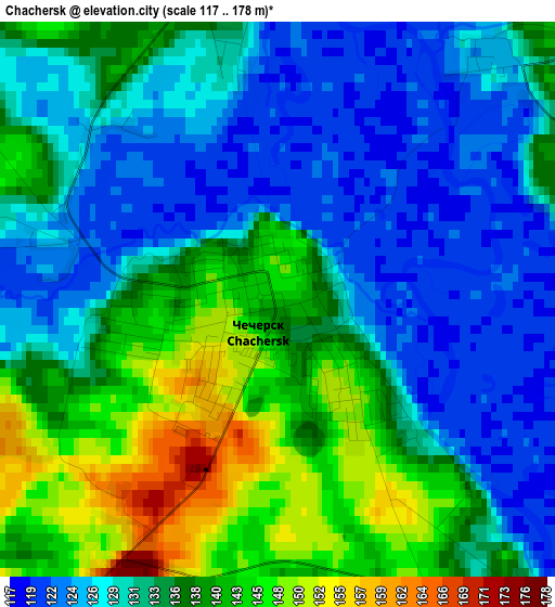 Chachersk elevation map