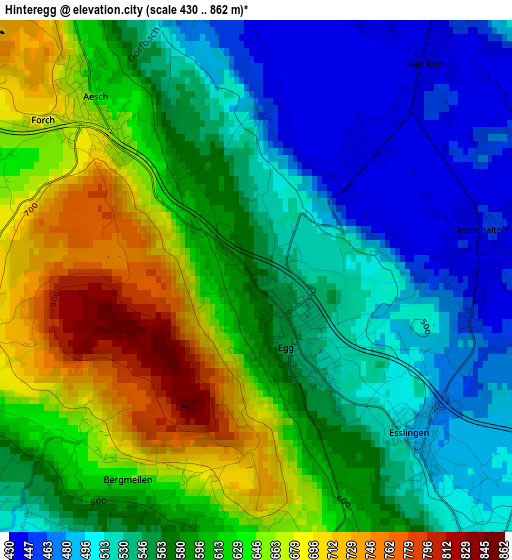 Hinteregg elevation map