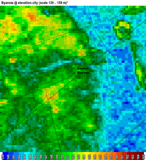 Byaroza elevation map