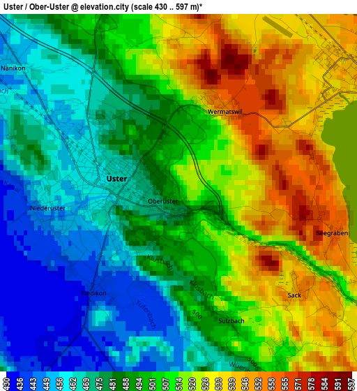 Uster / Ober-Uster elevation map
