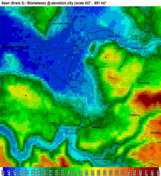 Seen (Kreis 3) / Büelwiesen elevation map