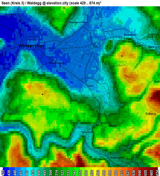 Seen (Kreis 3) / Waldegg elevation map