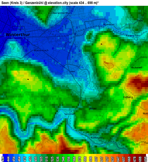 Seen (Kreis 3) / Ganzenbühl elevation map