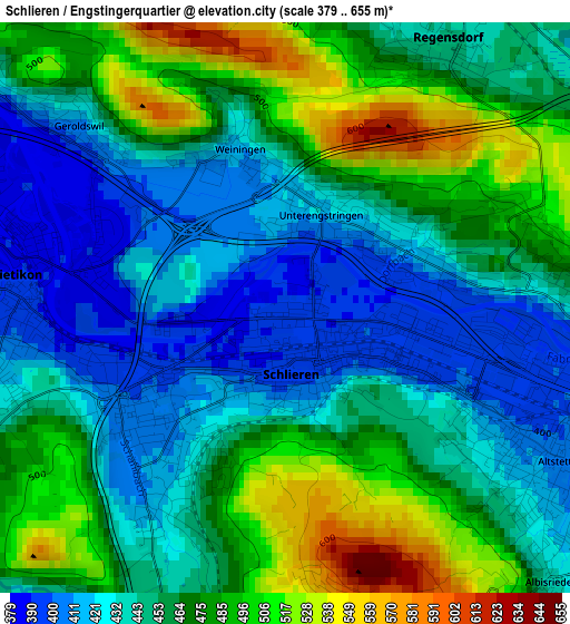 Schlieren / Engstingerquartier elevation map