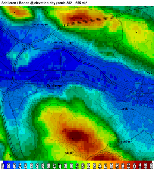 Schlieren / Boden elevation map