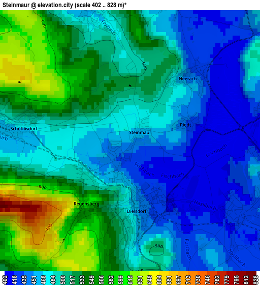 Steinmaur elevation map