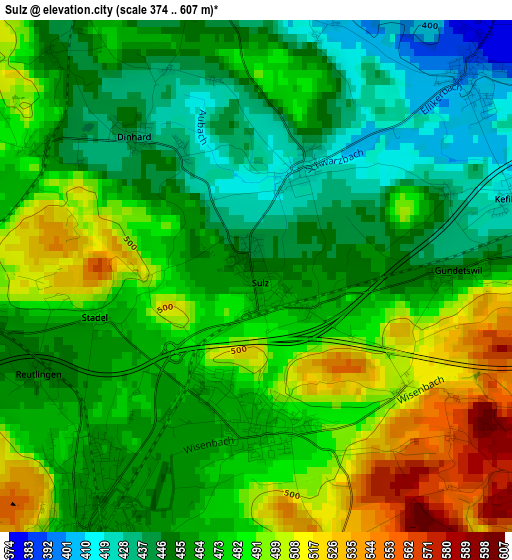 Sulz elevation map