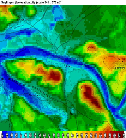 Seglingen elevation map