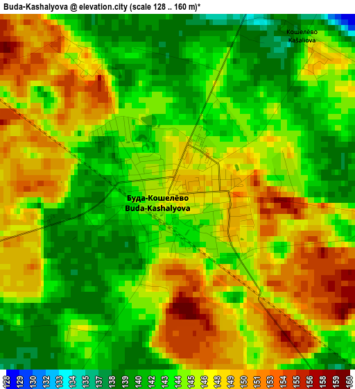 Buda-Kashalyova elevation map