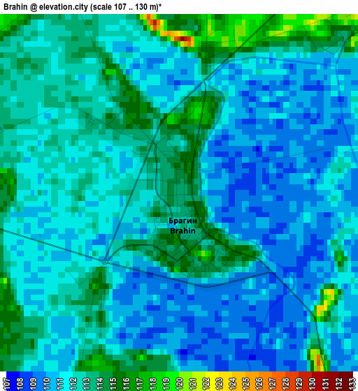 Brahin elevation map