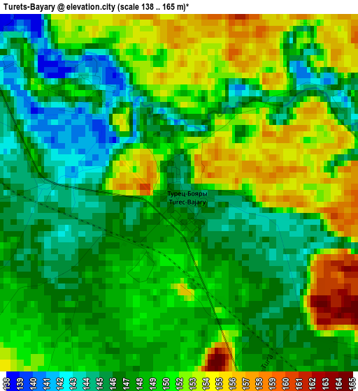 Turets-Bayary elevation map