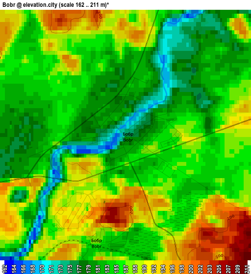 Bobr elevation map