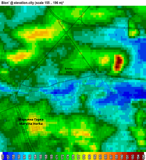 Blon’ elevation map