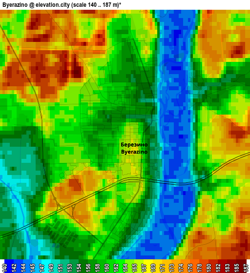 Byerazino elevation map