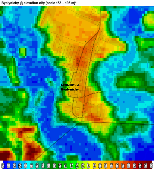 Byalynichy elevation map