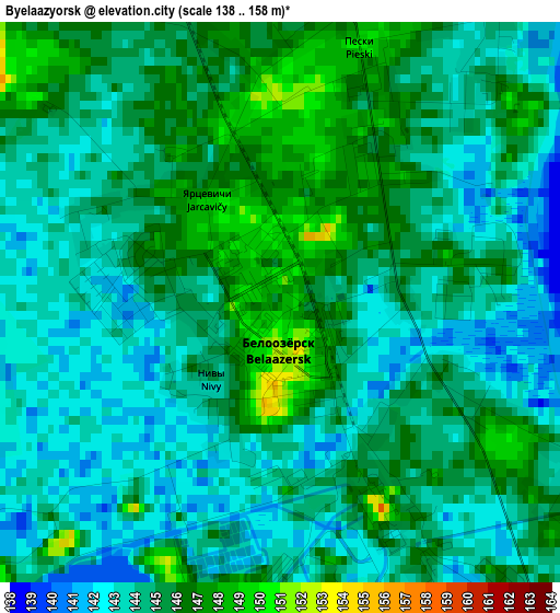 Byelaazyorsk elevation map