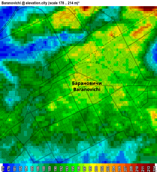 Baranovichi elevation map