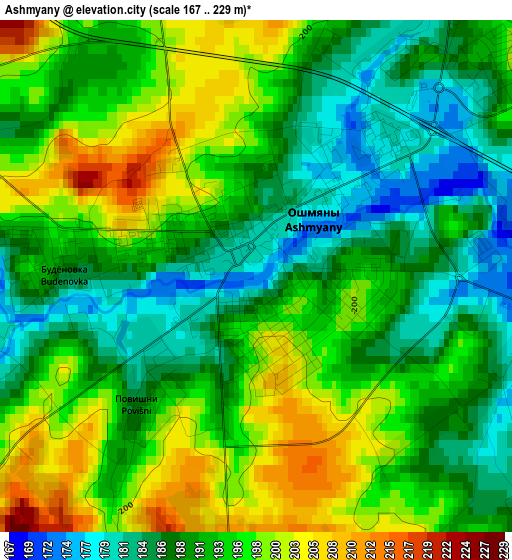 Ashmyany elevation map