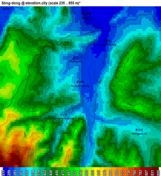Sŏng-dong elevation map