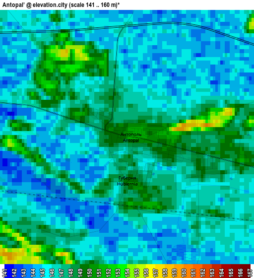 Antopal’ elevation map