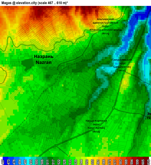 Magas elevation map