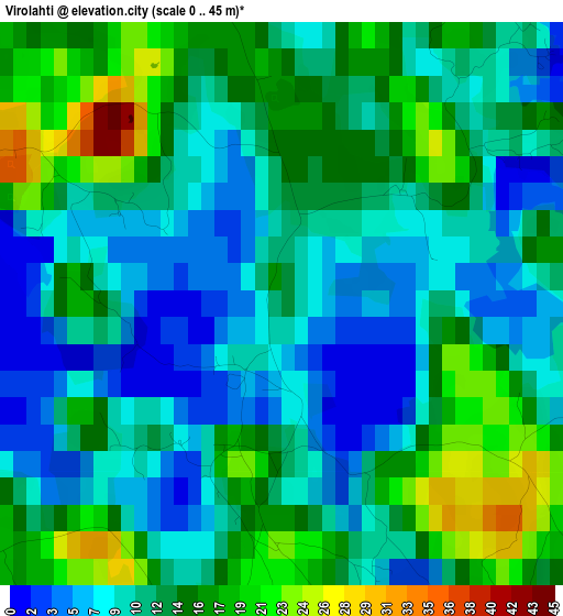 Virolahti elevation map