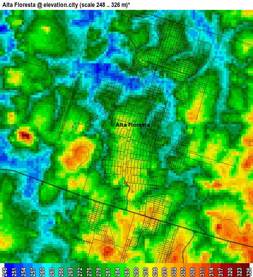 Alta Floresta elevation map