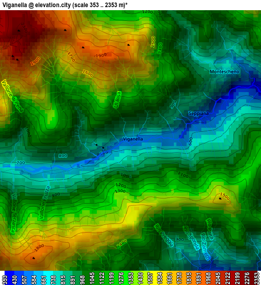 Viganella elevation map