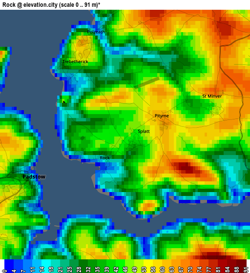 Rock elevation map