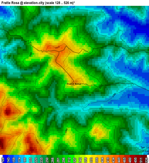 Fratte Rosa elevation map