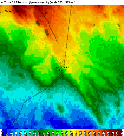 el Torricó / Altorricon elevation map