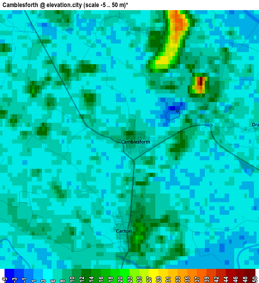 Camblesforth elevation map