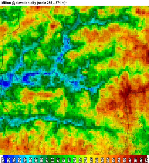 Milton elevation map