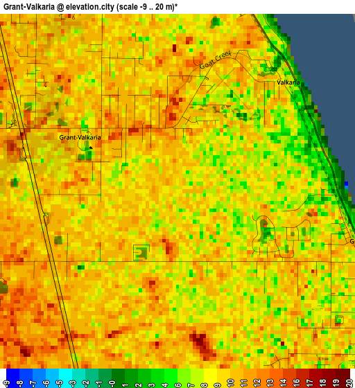 Grant-Valkaria elevation map