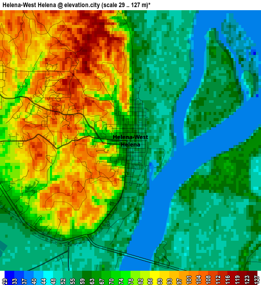 Helena-West Helena elevation map