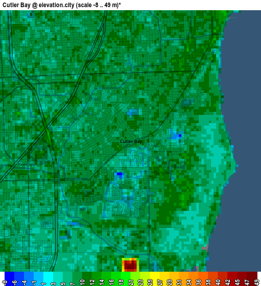 Cutler Bay elevation map