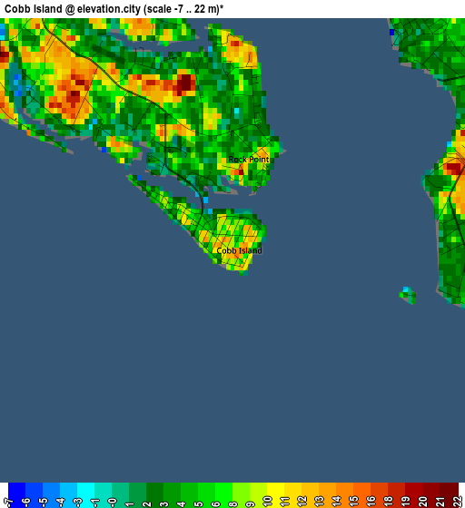 Cobb Island elevation map