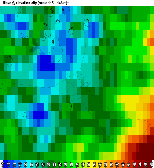 Ullava elevation map