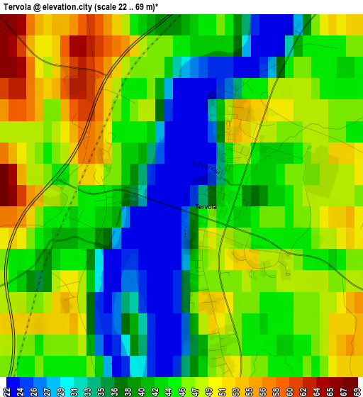 Tervola elevation map