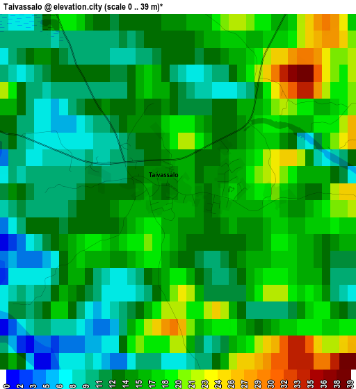 Taivassalo elevation map