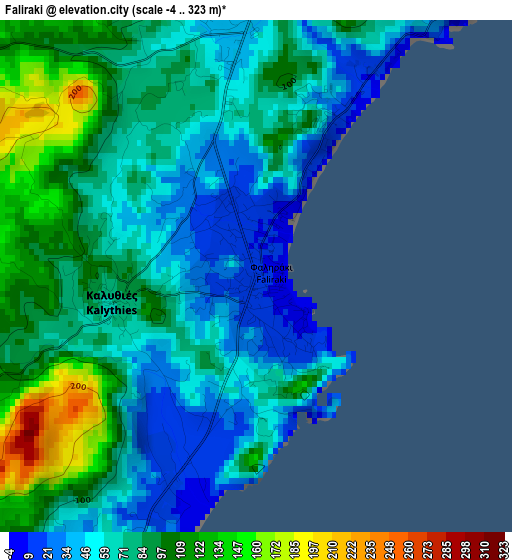 Faliraki elevation map