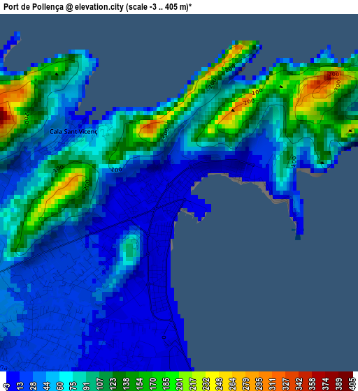 Port de Pollença elevation map