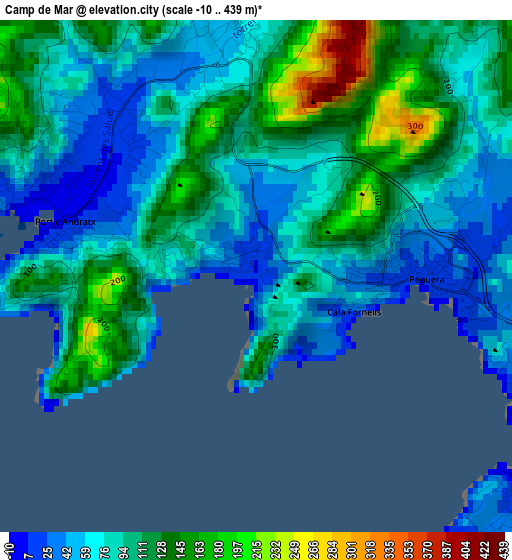 Camp de Mar elevation map