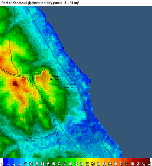 Port el Kantaoui elevation map