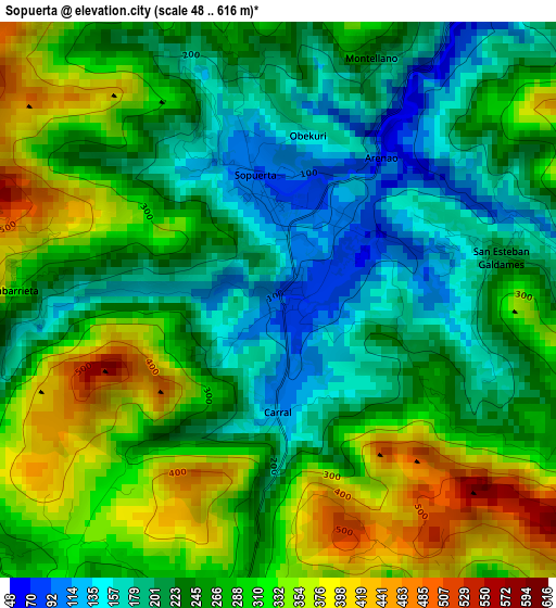 Sopuerta elevation map